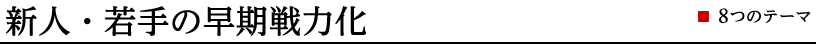 新人・若手の早期戦力化